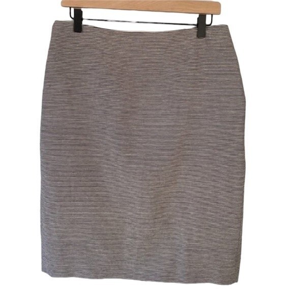 Talbots Pin Striped Lined Pencil Skirt Cotton Blend Office Careerwear Neutral - Picture 1 of 10